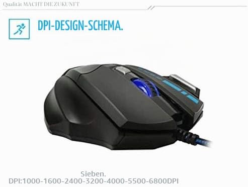 ELLENNE GM02 Professionelle Gaming-Maus, 6800 dpi, 7 Tasten, USB, LED, RGB