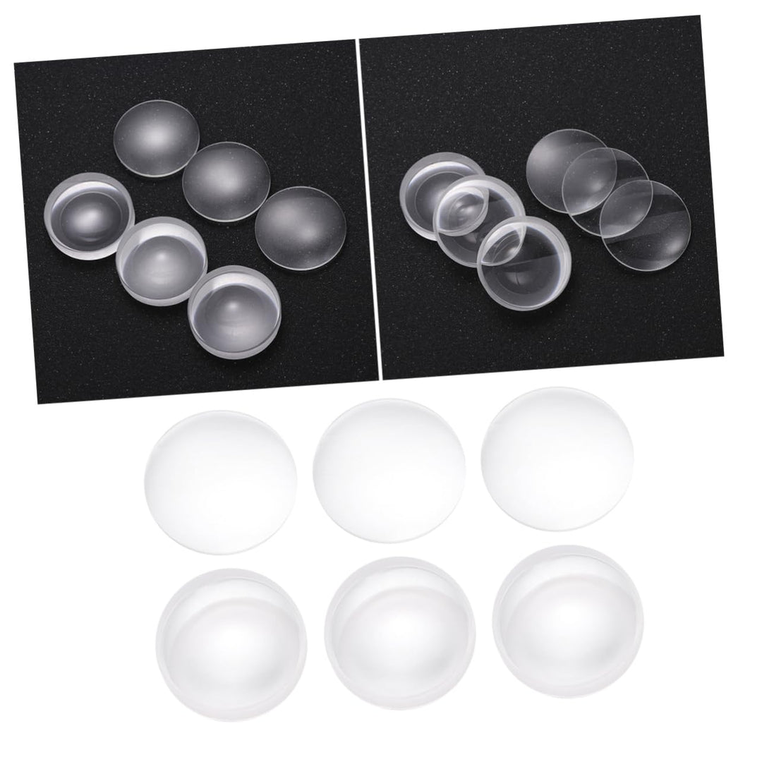 iplusmile 6 Stück Doppelt Konvexe Glaslinsen 42mm Durchmesser Brennweite Geschliffene Kanten Optisch