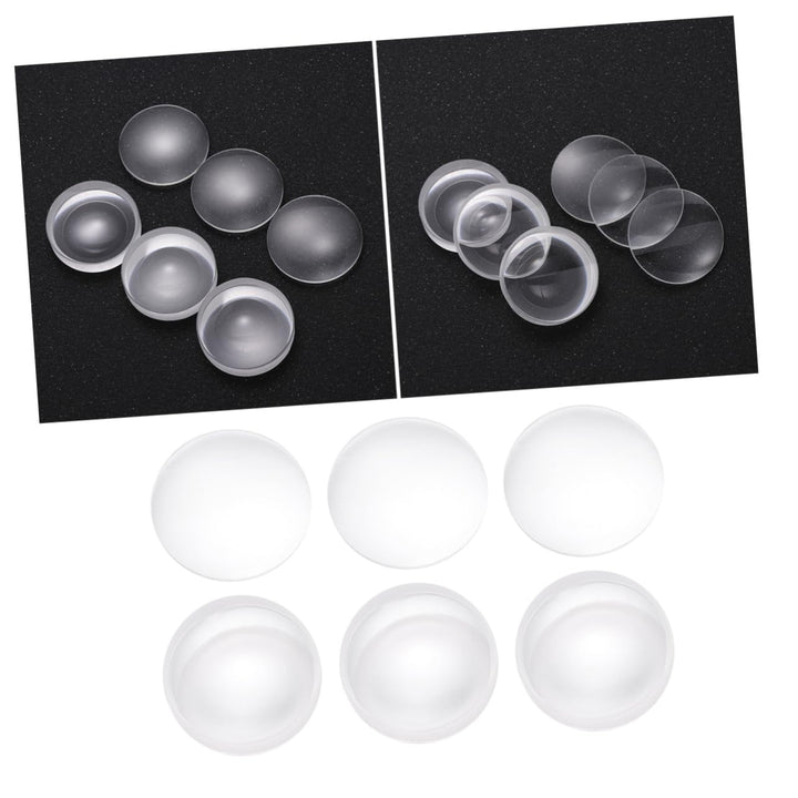 iplusmile 6 Stück Doppelt Konvexe Glaslinsen 42mm Durchmesser Brennweite Geschliffene Kanten Optisch