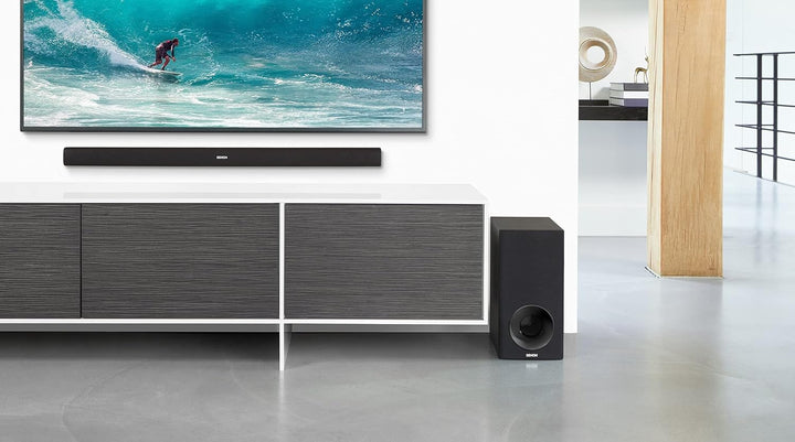 Denon DHT-S316 2.1 Flache TV Soundbar mit kabellosem Subwoofer, Bluetooth, HDMI ARC, Dolby Digital,