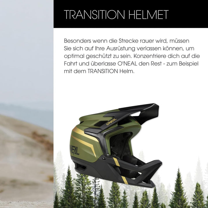 O'NEAL Visor TRANSITION Helmet FLASH Black/White/Gold M Olive, M Olive