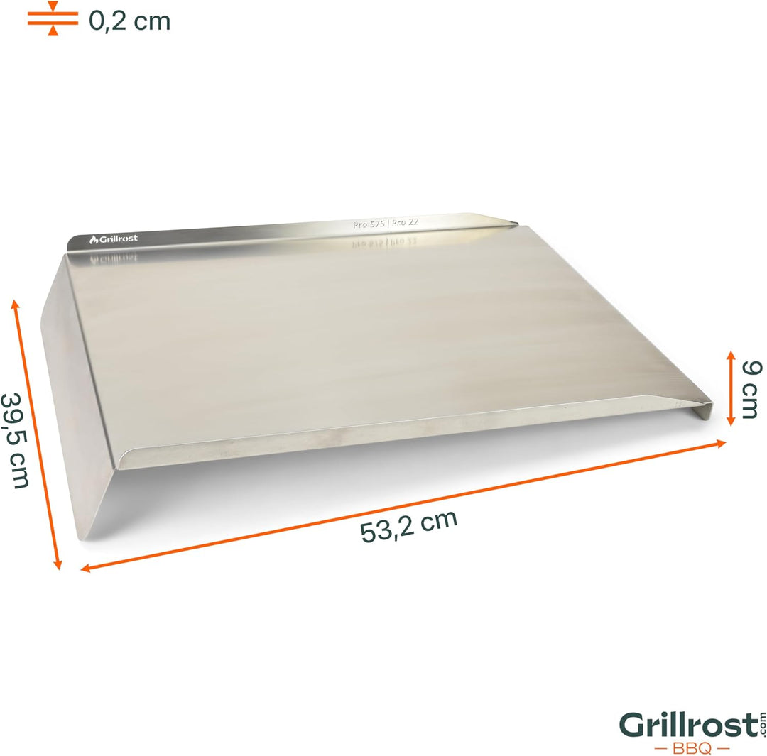 Grillrost.com Das Original Fettablaufblech aus Edelstahl für Traeger Pro Series 22 &amp; 575 53.2 x 39.5