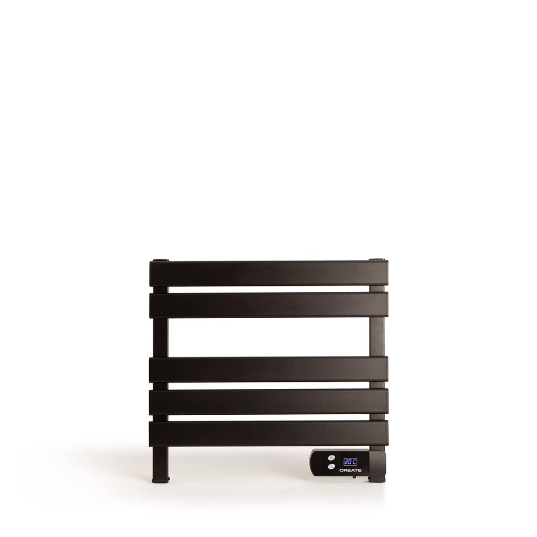 CREATE / WARM Towel Mini 150W / Elektrischer Badheizkörper Schwarz / 52,3x8x55,8cm / Leise, geringer