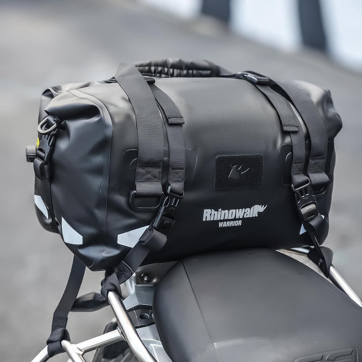 Rhinowalk Motorrad Hecktasche 20L – 100% wasserdichte Satteltasche mit Rolltop-Magnetverschluss, als