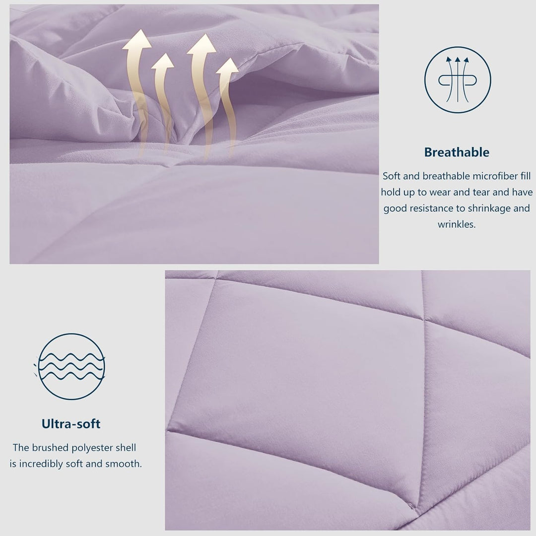 WAVVE Bettdecke 200x200 cm Ganzjahresdecke 4 Jahreszeiten, Steppdecke 300gsm Mikrofaser 200x200cm, S
