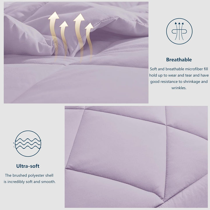 WAVVE Bettdecke 200x200 cm Ganzjahresdecke 4 Jahreszeiten, Steppdecke 300gsm Mikrofaser 200x200cm, S