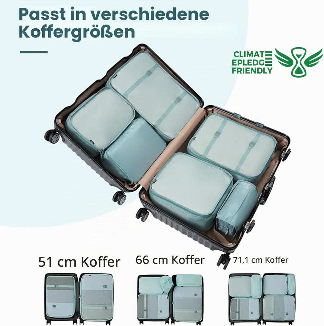 BAGAIL 10er-Set Packwürfel in verschiedenen Grössen Packorganizer für Reisezubehör Handgepäck Koffer