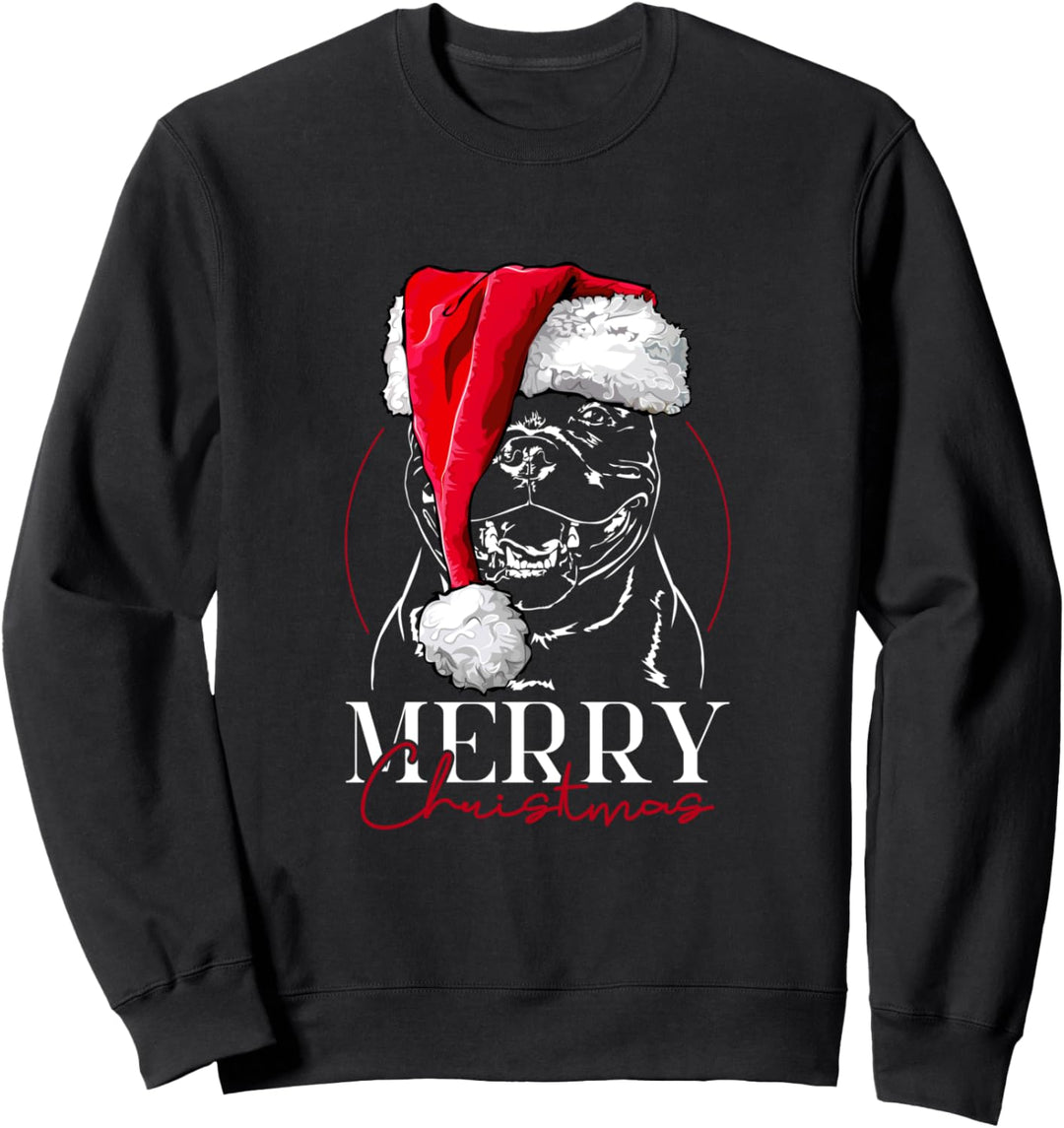 Staffordshire Bullterrier Merry Christmas Weihnachten Hunde Sweatshirt