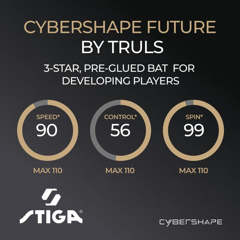 STIGA Tischtennisschläger Cybershape Future, Revolutionärer 3-Sterne-Tischtennisschläger mit Sechsec