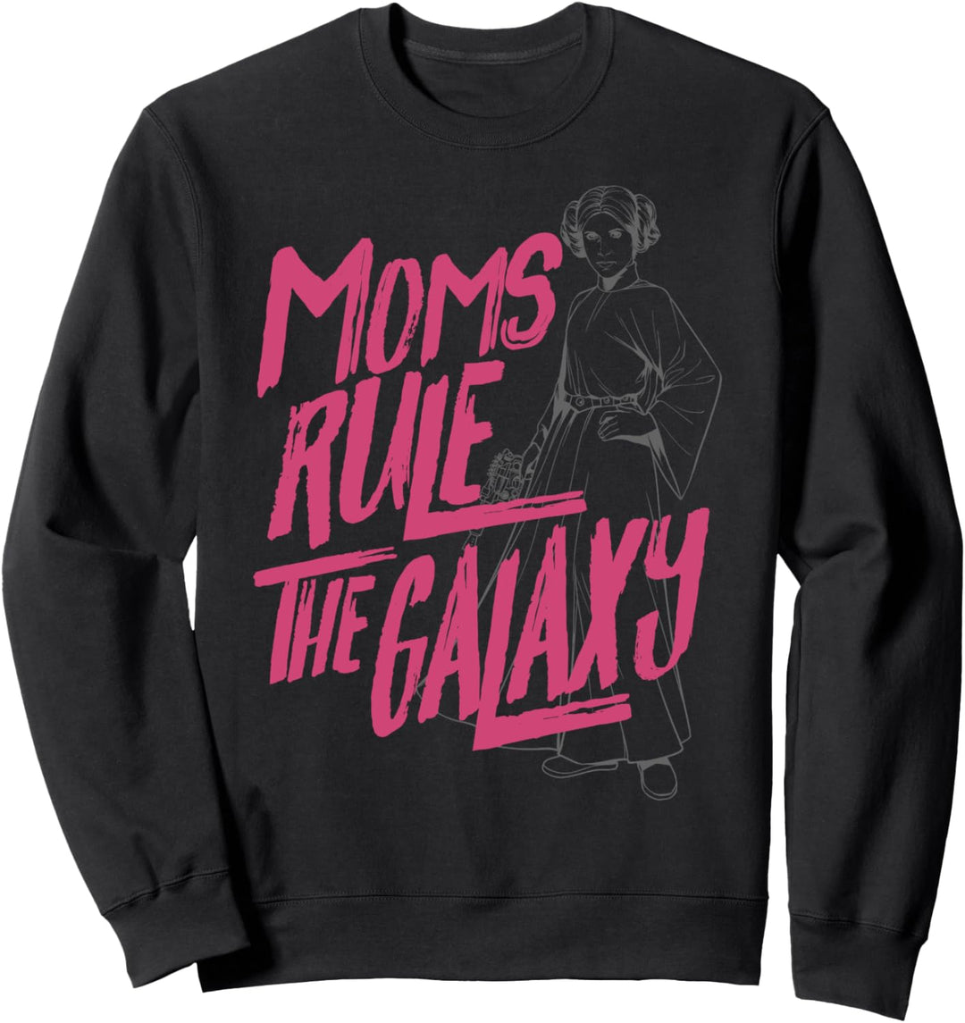 Star Wars Princess Leia Line Art Moms Rule The Galaxy Sweatshirt
