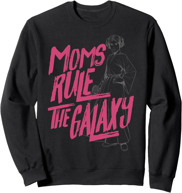 Star Wars Princess Leia Line Art Moms Rule The Galaxy Sweatshirt