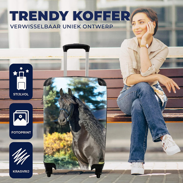 MuchoWow© Koffer Handgepäck Trolley Rollkoffer Kleine Reisekoffer mit 4 Rollen - Sonne - Friesisch -