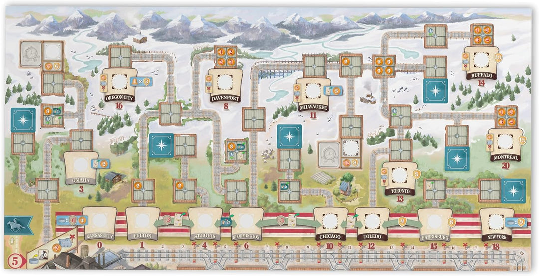 Eggert Spiele | Rails to The North - Great Western Trail 2nd Edition | Brettspiel | Alter 12+ | 1-4