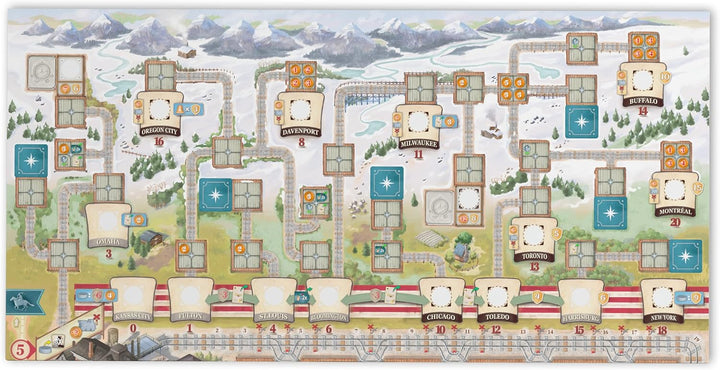 Eggert Spiele | Rails to The North - Great Western Trail 2nd Edition | Brettspiel | Alter 12+ | 1-4