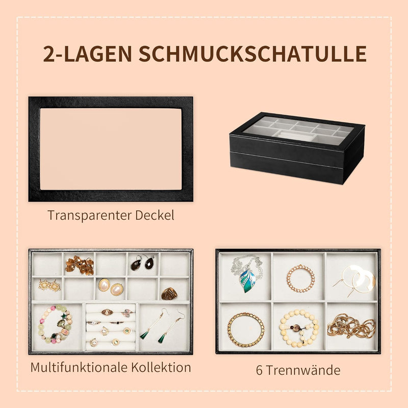 AdelDream Stapelbares Schmucktablett Schmuckschatpfanne Aufbewahrung Schublade Lagerung-Schmuck Aufb