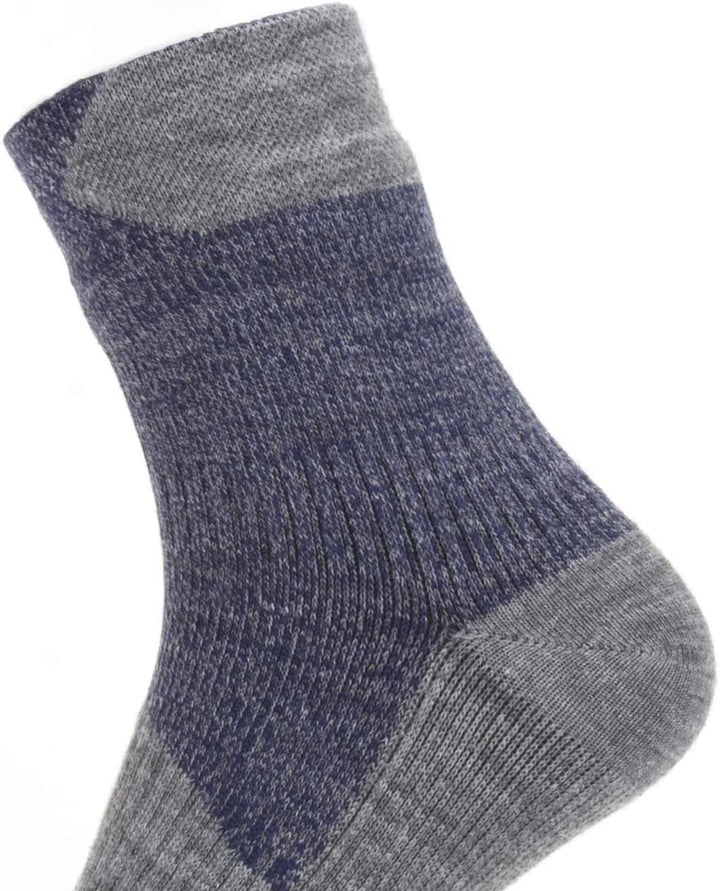Sealskinz Unisex Allwetter Wasserdichte Socken – Knöchellang S Navy Blue/Grey Marl, S Navy Blue/Grey
