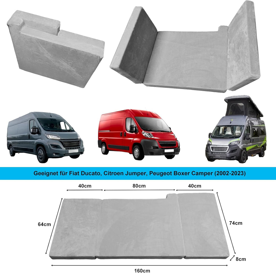 xxjolavv[Verdickte] tragbare Klappmatratze kompatibel mit FIAT Ducato Citroen Jumper Peugeot Boxer T