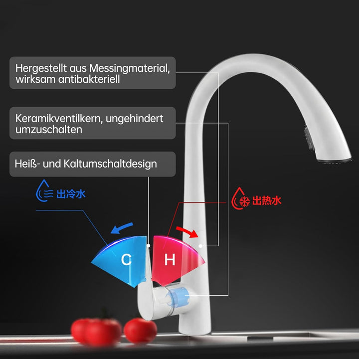 Wasserhahn Küche Waschtischarmatur Bad Mischbatterie Badarmatur Drei Sprühfunktionen Küchenarmatur 3