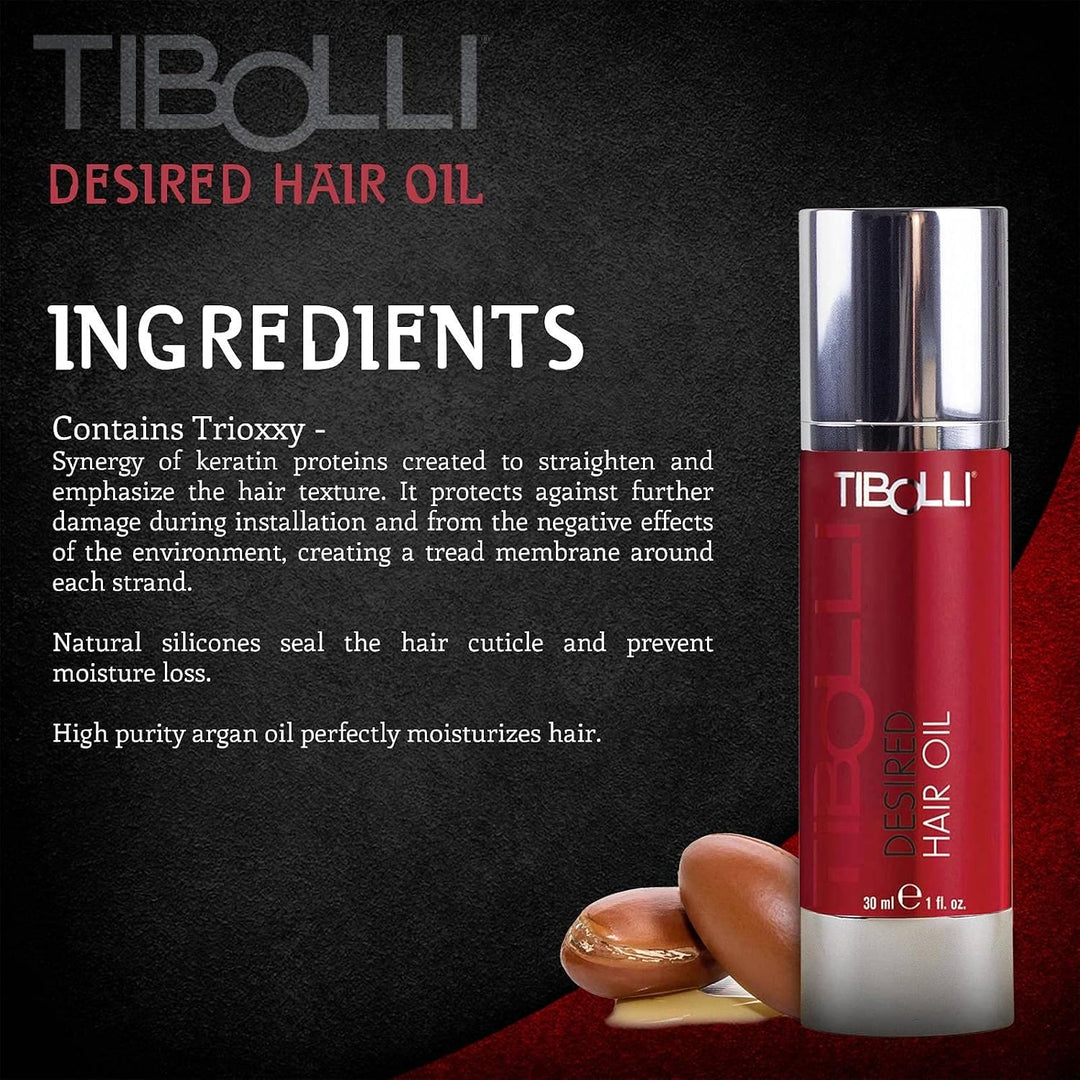 TIBOLLI Desired Hair Oil (1 FL Oz / 30ml) Zur Beseitigung von Frizz und trockenem, geschädigtem Haar