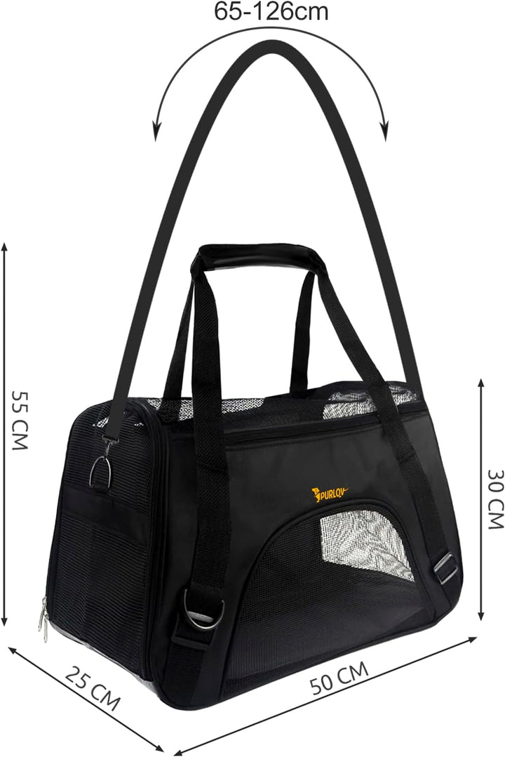 Purlov Katzenbox Hundetransporter Transporttasche faltbar Katzenbox Reisebox 20940