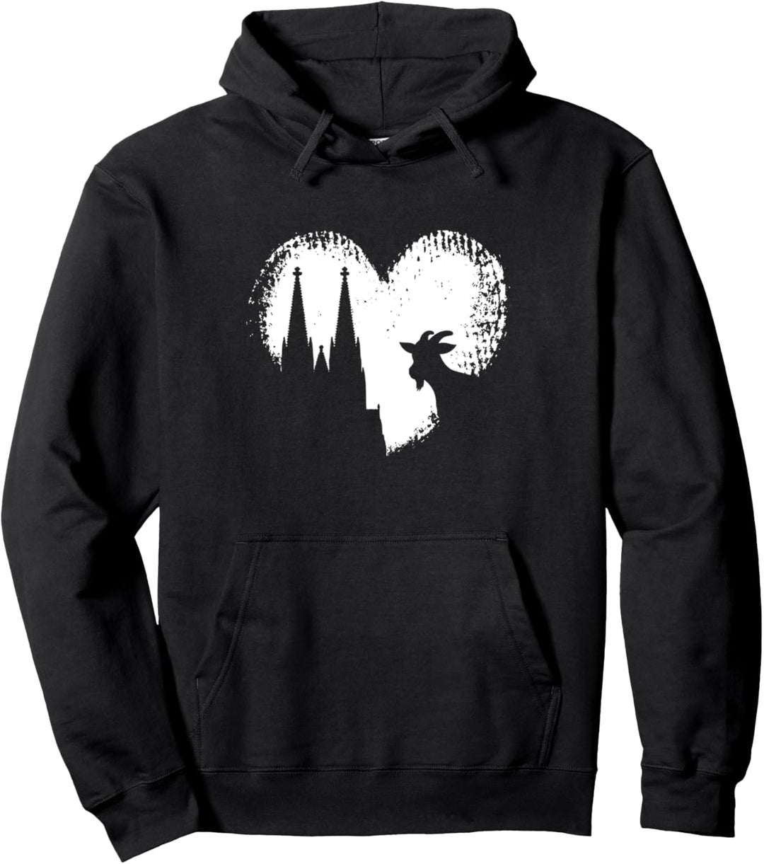 Köln, meine Stadt! Geissbock mit Dom und Mond. Kölscher Stolz Pullover Hoodie