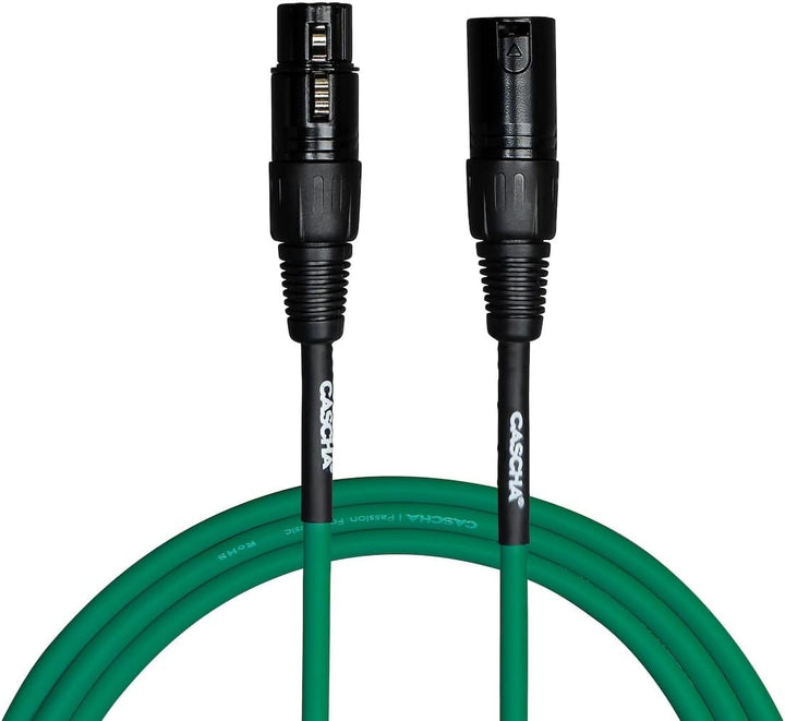 Cascha Standard Line Microphone Cable (XLR), Green, 6m