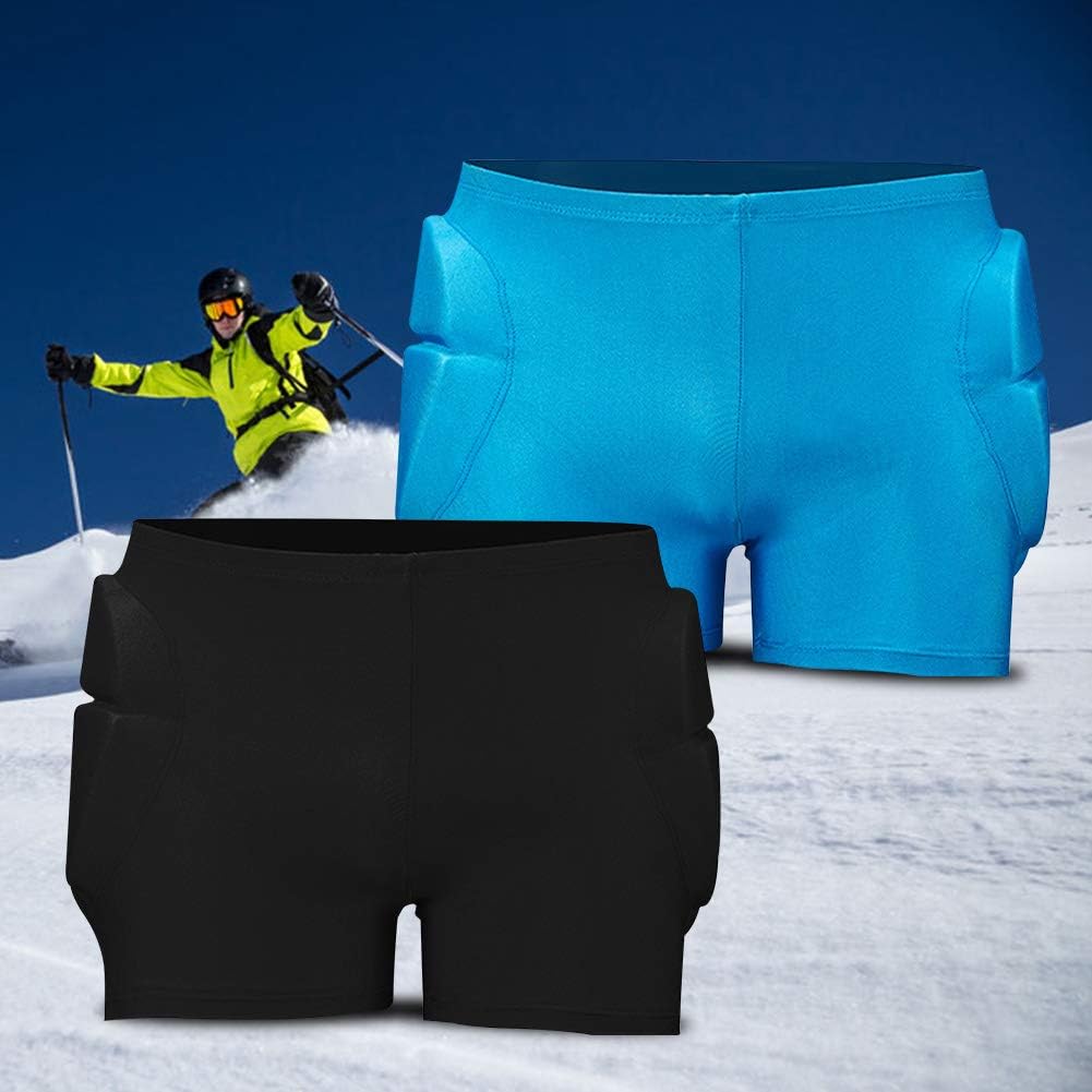 Anwangda Gepolsterte Shorts, Radsport Kurze Schutz Shorts, Hüftschutz 3D Gepolsterte Shorts für Skat