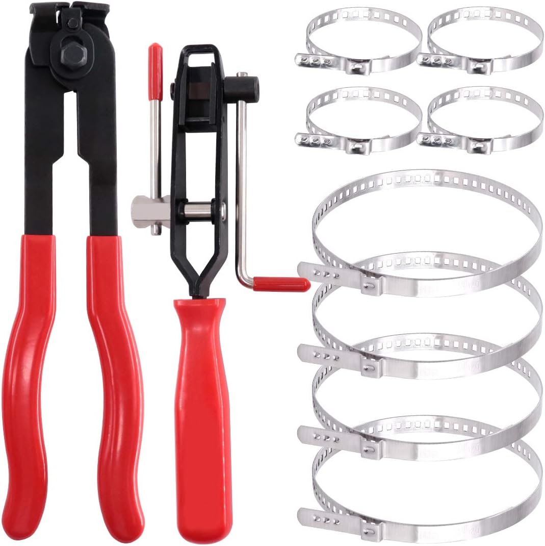 Swpeet 10 x CV-Gelenk-Klemmzange mit CV-Schlauchklemmen-Set, Ohrmanschetten-Kit, Auto-Band-Werkzeugs
