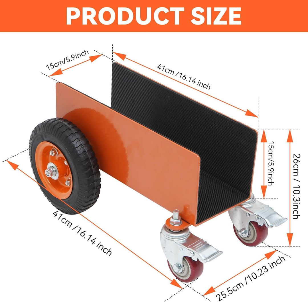 Plattenwagen 544 KG Tragfähigkeit, Plattenklemmwagen mit Universalrädern, Plattenroller für Marmor,