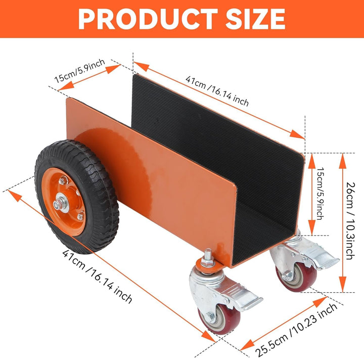 Plattenwagen 544 KG Tragfähigkeit, Plattenklemmwagen mit Universalrädern, Plattenroller für Marmor,