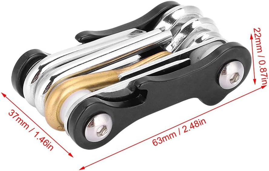 Scuba Diving Multi Tool, 63x37x22mm Stainless Steel Portable Folding Allen Key Wrench 8 in 1 Repair
