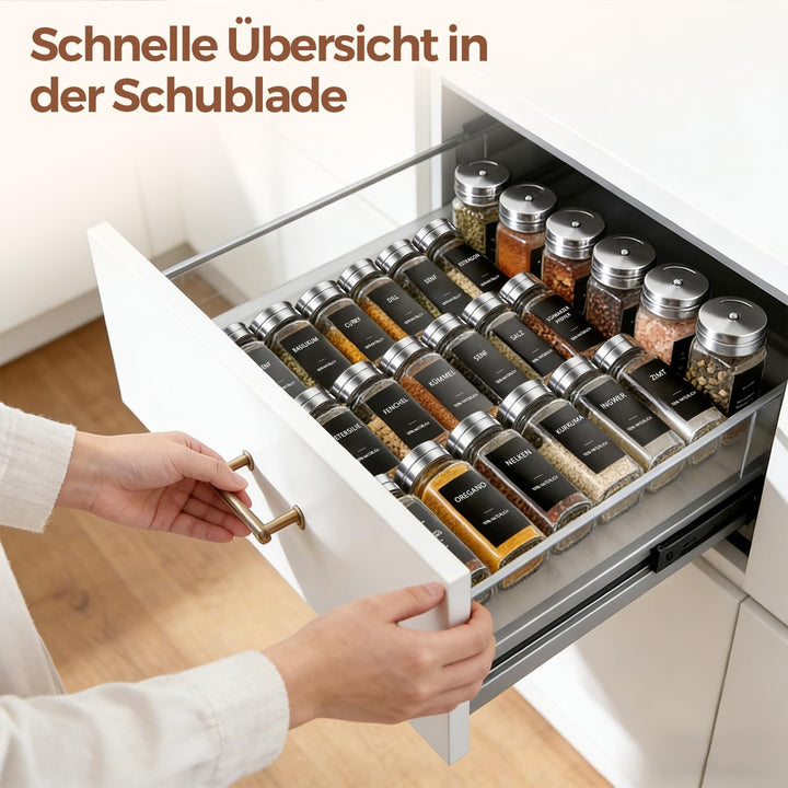 ComSaf Gewürzgläser, Gewürzstreuer mit Drehbarer Deckel 120 ml, 12er Set 120ml/12PCS, 120ml/12PCS