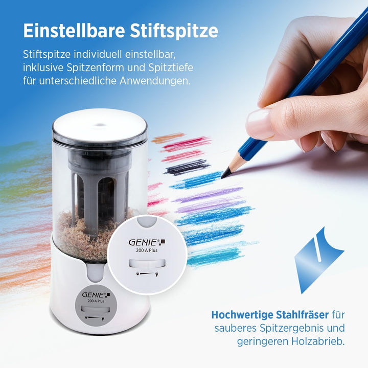 GENIE 200 A Plus, elektrischer Anspitzer weiss