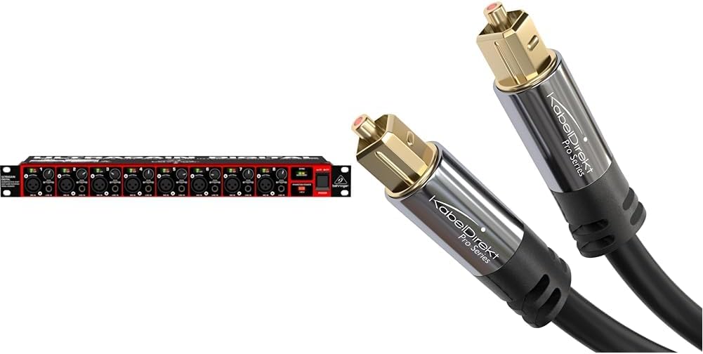 Behringer Ultragain ADA8200 Wandler & KabelDirekt - Optisches Kabel/Toslink Kabel - 0,5m - (optische
