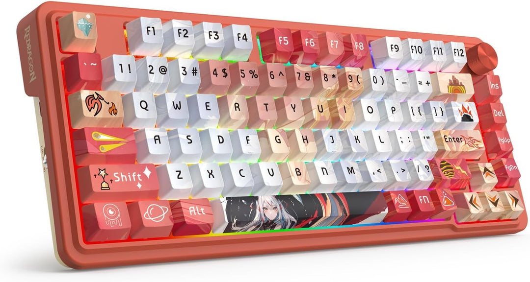 Redragon K673 PRO SE 75% 81 Tasten Kabellose Gasket RGB-Gaming-Tastatur, 3-Modus-Anime-mechanische T