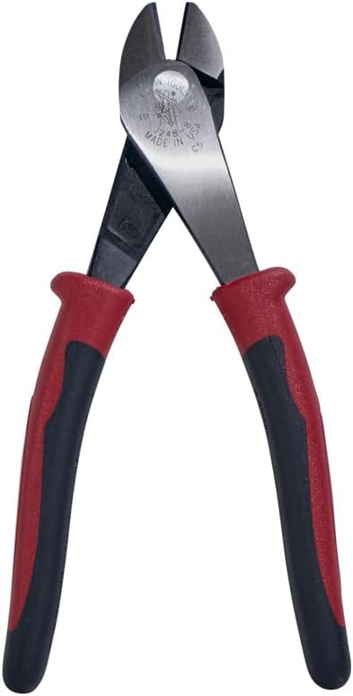 KLEIN TOOLS J248-8 Journeyman High Leverage Diagonal Cutting Pliers, Pack of 1, Red/Black, 8-inch (3
