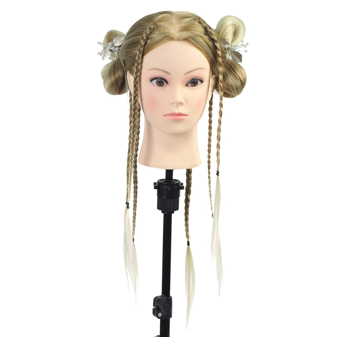 Neverland Frisierkopf Friseur Echthaar Übungskopf Friseurkopf Trainingsköpfe (26” Ombre Golden), 26”