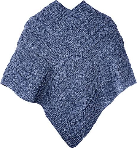 Aran Woollen Mills Damen Pullover Einheitsgrösse Denim, Einheitsgröße Denim