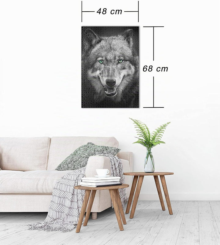 Ulmer Puzzleschmiede - Wolf-Puzzle „Canis Lupus“ – Klassisches 1000 Teile Puzzle – Puzzlemotiv Graue