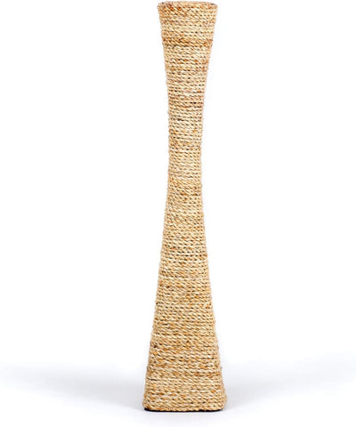 Leewadee Bodenvase für Dekozweige hohe Standvase Design Holzvase, Wasserhyazinthe, 70 cm, Natur 70 c