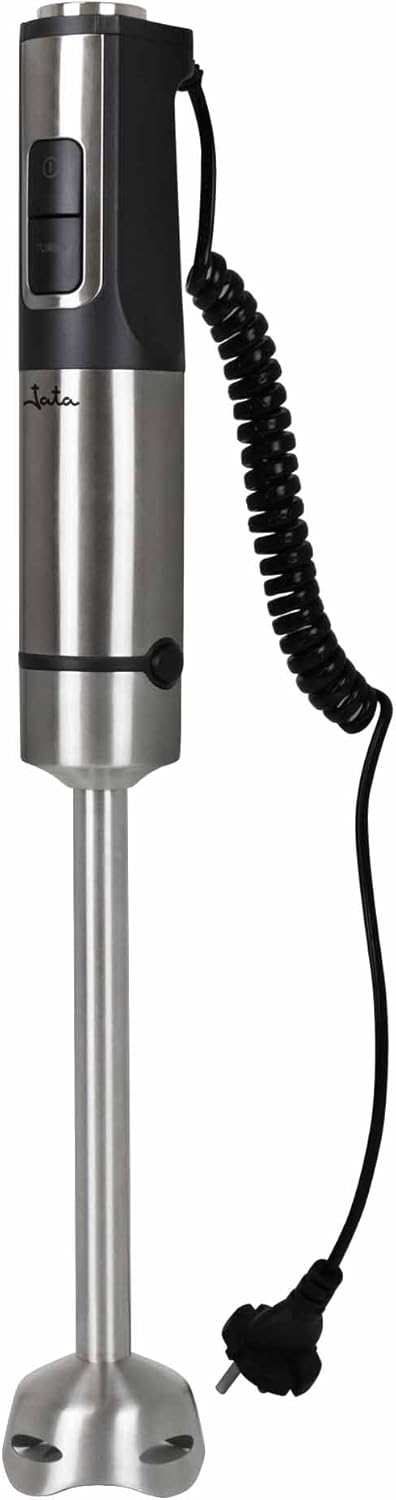 JATA JEBT1855 Stabmixer, 1200 W, Spiralkabel, ausziehbar von 1,5 m, extra langer Fuss (26 cm), 4 Kli