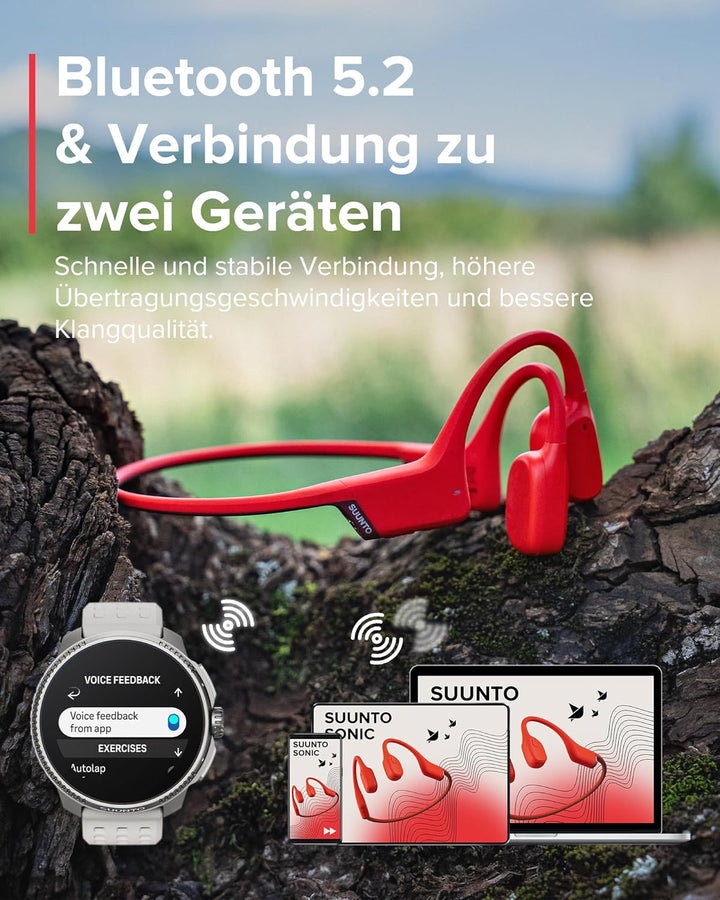 SUUNTO Sonic Knochenschall Kopfhörer, Open-Ear Bone Conduction Bluetooth Sport Kopfhörer, Verbessert