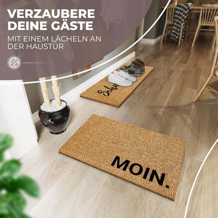Kokos Fussmatte 60x40cm Moin I Extra strapazierfähige & rutschfeste Kokosmatte I Für den Innen- & üb