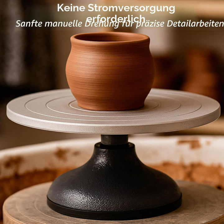 Homtone Drehbare Töpferscheibe mit Metallplatte aus Stahl, 18cm Durchmesser Skulptur-Töpferscheibe,