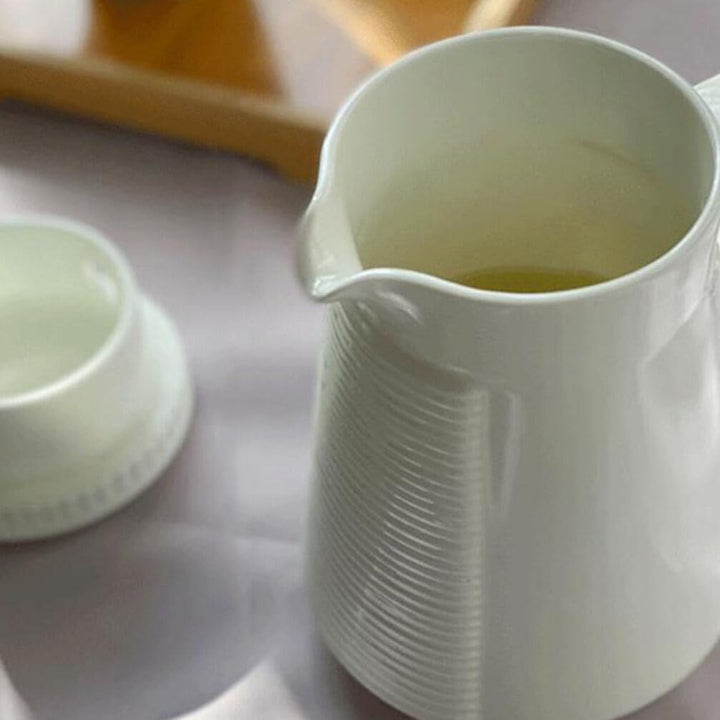 YARNOW Getränkespender Kaffeetasse Keramik Wasserkrug Teekessel: Kalter Und Warmer Wasser Karaffe Wa