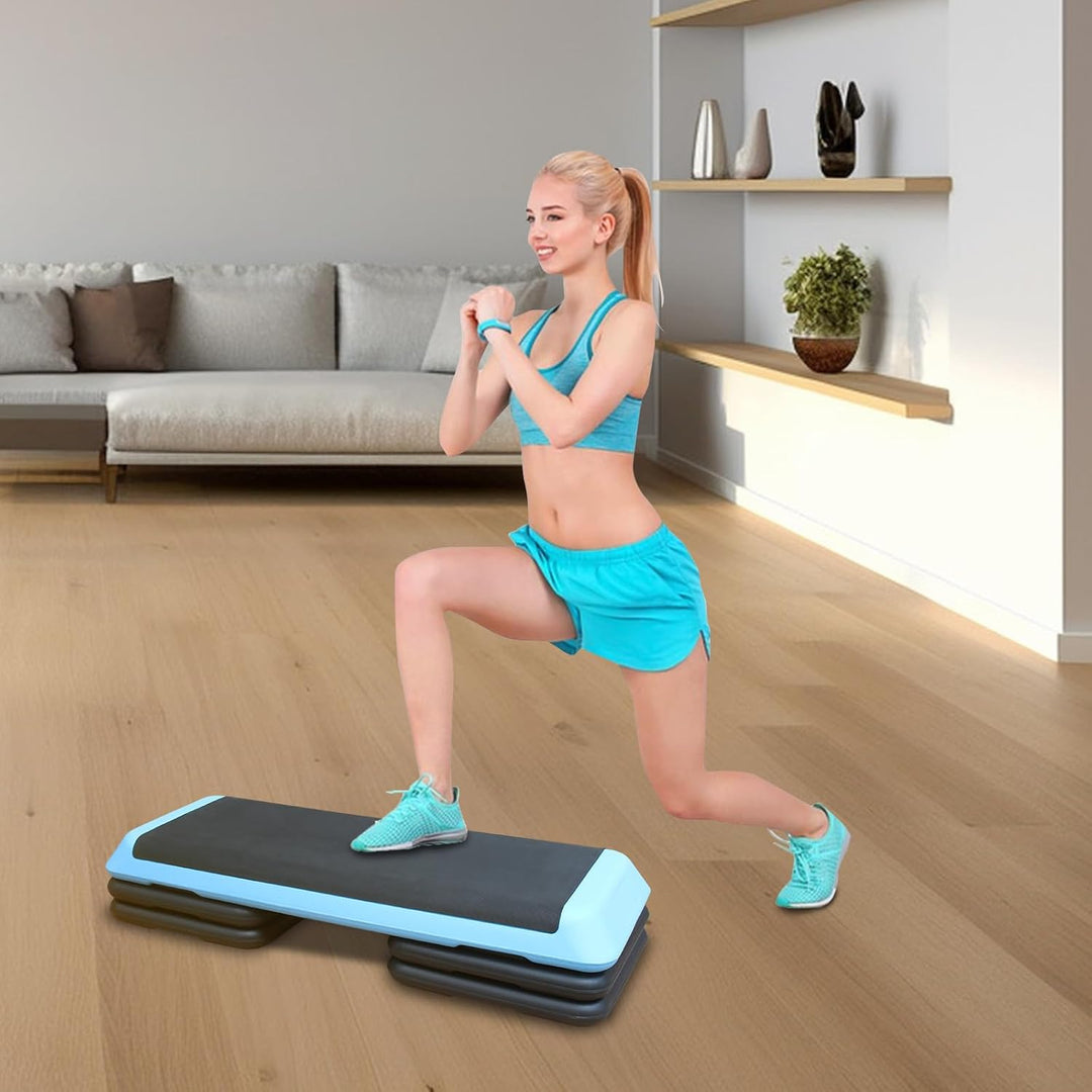 Aerobic Stepper 3-fach Höhenverstellbar Steppbrett 10/15/20 cm, Stepbench für zuhause bis 200 kg, Ru