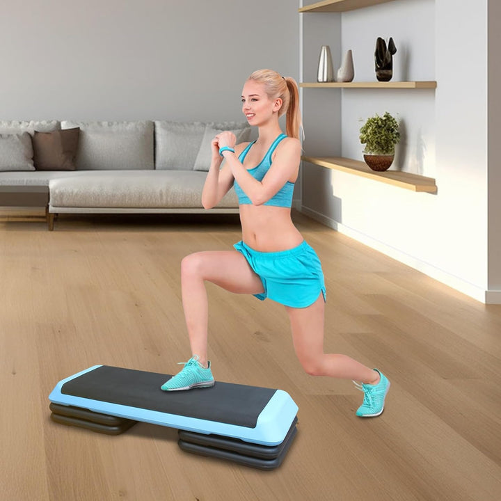 Aerobic Stepper 3-fach Höhenverstellbar Steppbrett 10/15/20 cm, Stepbench für zuhause bis 200 kg, Ru