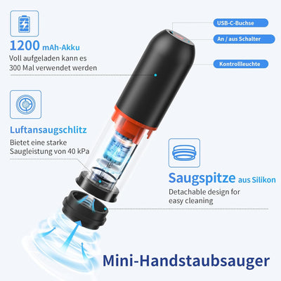 AIRMSEN Vakuumiergerät Klein, Sous Vide Vakuumiergerät, Saugkraft von 40 kPa Mini Vakuumiergerät, Va