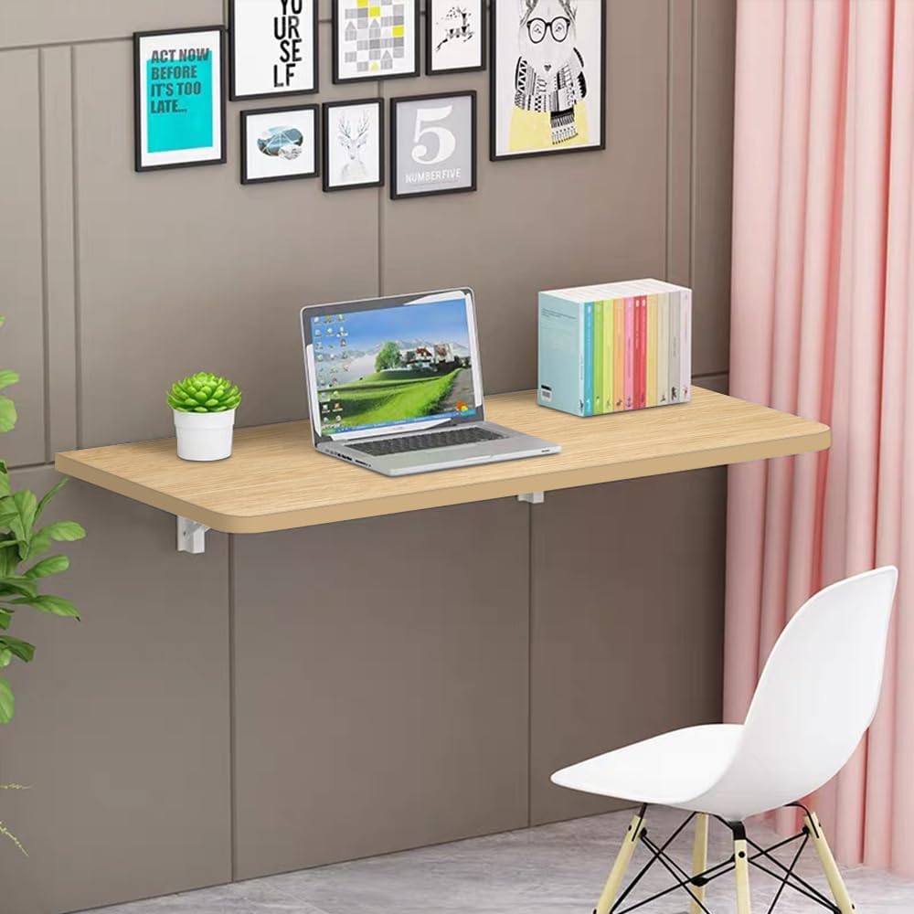 Wandtisch, klappbar, aus Holz, Küche, klappbar, Wandmontage, schwimmend, Computer-Schreibtisch, 60 x