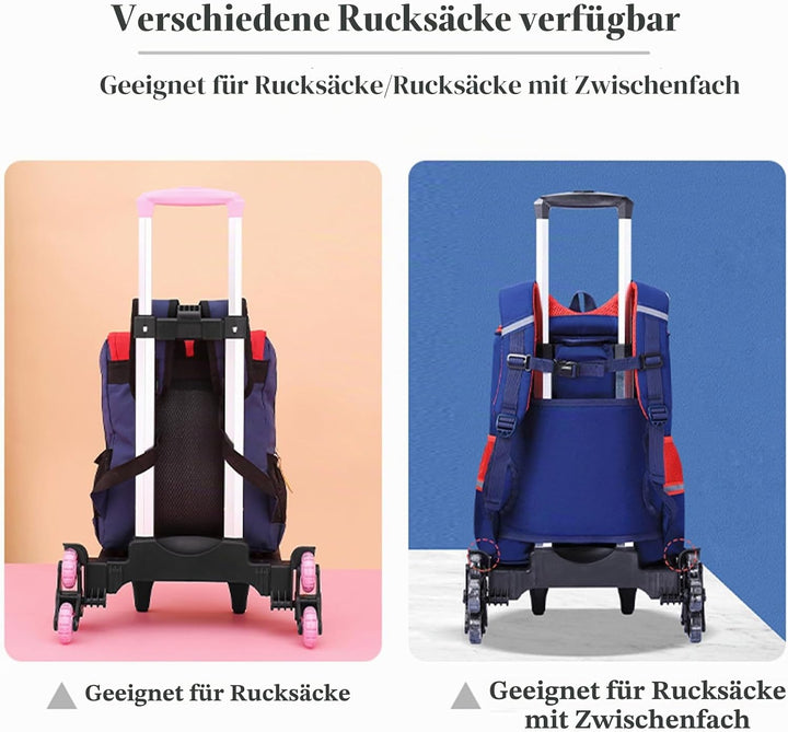 Rucksackwagen mit Treppenkletterrollen, klappbarer Aluminiumrahmen, verstellbarer Griff und Tragfähi